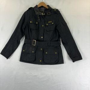 Barbour Waxed Jacket Black Belted Utility